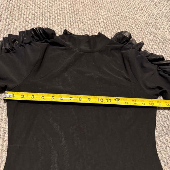 MESH RUFFLE SLEEVE TOP - Picture 5 of 6